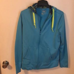 Fun and colorful hooded workout top